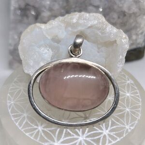 Vintage Rose Quartz pendant 925
